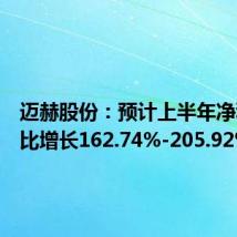 迈赫股份：预计上半年净利润同比增长162.74%-205.92%