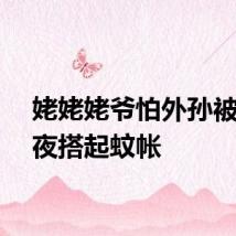 姥姥姥爷怕外孙被咬连夜搭起蚊帐