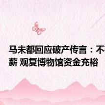 马未都回应破产传言:不存在欠薪 观复博物馆资金充裕