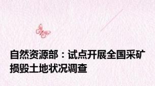 自然资源部：试点开展全国采矿损毁土地状况调查