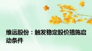 维远股份：触发稳定股价措施启动条件