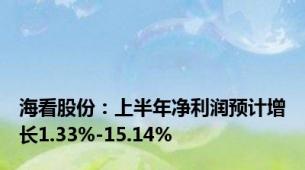 海看股份：上半年净利润预计增长1.33%-15.14%