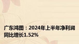 广东鸿图：2024年上半年净利润同比增长1.52%