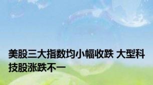 美股三大指数均小幅收跌 大型科技股涨跌不一