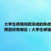 大学生感情问题造成的焦虑心理干预目标有哪些（大学生感情问题）