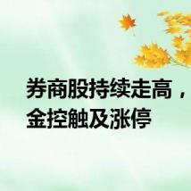 券商股持续走高，国盛金控触及涨停