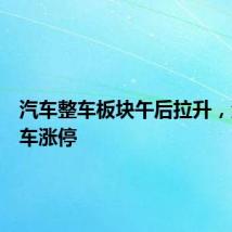 汽车整车板块午后拉升，海马汽车涨停