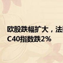 欧股跌幅扩大，法国CAC40指数跌2%