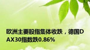 欧洲主要股指集体收跌，德国DAX30指数跌0.86%