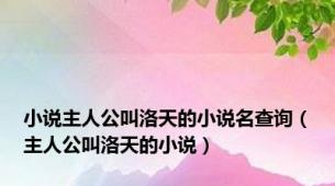 小说主人公叫洛天的小说名查询（主人公叫洛天的小说）