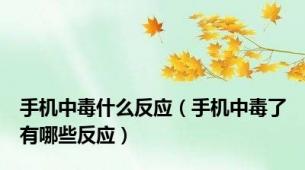 手机中毒什么反应（手机中毒了有哪些反应）
