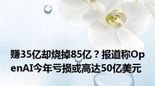 赚35亿却烧掉85亿？报道称OpenAI今年亏损或高达50亿美元