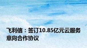 飞利信：签订10.85亿元云服务意向合作协议