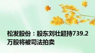 松发股份：股东刘壮超持739.2万股将被司法拍卖