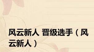 风云新人 晋级选手（风云新人）