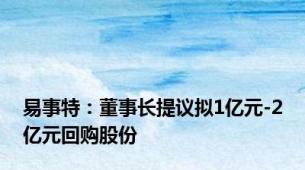 易事特：董事长提议拟1亿元-2亿元回购股份