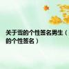 关于雪的个性签名男生（关于雪的个性签名）