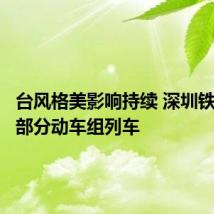台风格美影响持续 深圳铁路停运部分动车组列车
