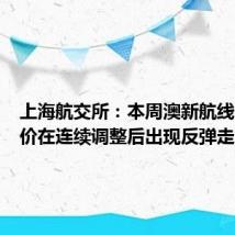 上海航交所：本周澳新航线市场运价在连续调整后出现反弹走势