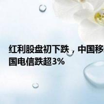 红利股盘初下跌，中国移动、中国电信跌超3%