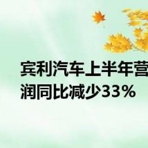 宾利汽车上半年营业利润同比减少33%