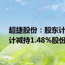 超捷股份：股东计划合计减持1.48%股份