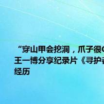 “穿山甲会挖洞，爪子很Q弹！”王一博分享纪录片《寻护者》拍摄经历