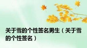 关于雪的个性签名男生（关于雪的个性签名）