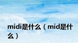 midi是什么（mid是什么）