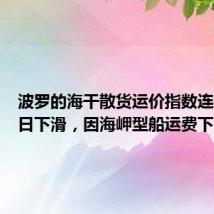 波罗的海干散货运价指数连续第六日下滑，因海岬型船运费下降