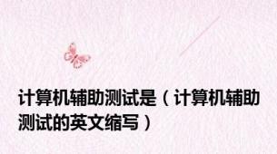 计算机辅助测试是（计算机辅助测试的英文缩写）