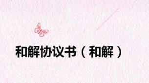 和解协议书（和解）