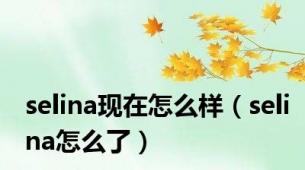 selina现在怎么样（selina怎么了）