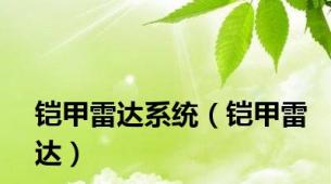 铠甲雷达系统（铠甲雷达）