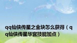 qq仙侠传星之金块怎么获得（qq仙侠传星华宫技能加点）