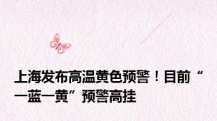 上海发布高温黄色预警！目前“一蓝一黄”预警高挂