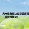 风电设备板块盘初震荡调整，双一科技跌超5%