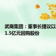 武商集团：董事长提议以不超过1.5亿元回购股份