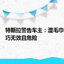 特斯拉警告车主:湿毛巾充电技巧无效且危险