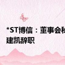 *ST博信：董事会秘书胡建凯辞职