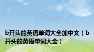 b开头的英语单词大全加中文（b开头的英语单词大全）