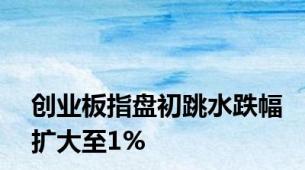 创业板指盘初跳水跌幅扩大至1%