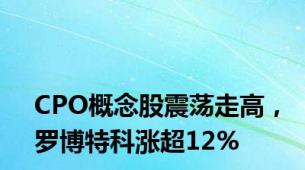 CPO概念股震荡走高，罗博特科涨超12%