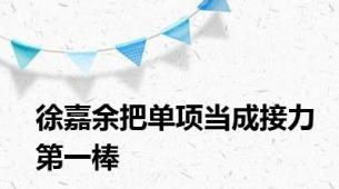 徐嘉余把单项当成接力第一棒