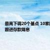 最高下调20个基点 10家股份行跟进存款降息