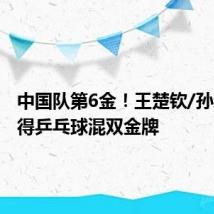 中国队第6金!王楚钦/孙颖莎夺得乒乓球混双金牌