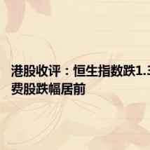 港股收评：恒生指数跌1.37% 消费股跌幅居前