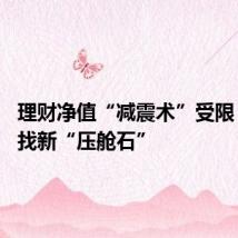 理财净值“减震术”受限 机构寻找新“压舱石”