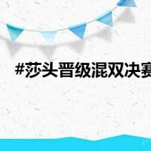 #莎头晋级混双决赛#