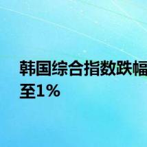 韩国综合指数跌幅扩大至1%